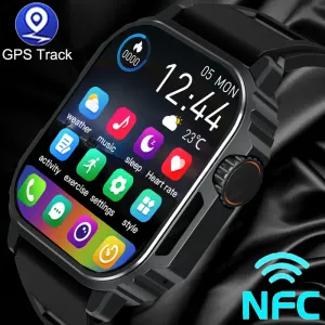 NFC Akıllı Saat Erkek Kadınlar Amol ekran Özel Tema Bluetooth Çağrı Saat Kadınlar Sağlık Sporu Akıllı Smartwatch Apple Xiaomi Huawei