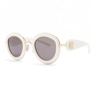 Дизайнерские модные круглые солнцезащитные очки для женщин, роскошные светлые декоративные очки для мужчин, высококачественные очки с защитой от ультрафиолета UV400 LW40149U 40130U