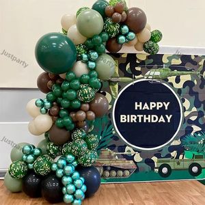 Украшение для вечеринки, 139 шт., воздушные шары в стиле джунглей в стиле милитари, гирлянда, зеленый баллон, армейский детский душ, украшения для крещения, дня рождения, поставки