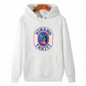 Klasik Harajuku Grafik Kalın Sweater Hoodie Hinano Beer Papeete Tahiti Polinezya Kapşonlu Sweatshirt Kış Polar Hoodie V6FN#