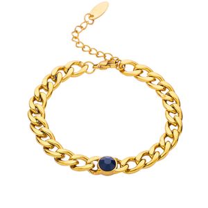 tasarımcı mücevher hediye altın bilezik minimalist zincir renkli zirkon el sanatları moda altın kaplama yuvarlak kare zirkon paslanmaz çelik bilezik lüks mücevher