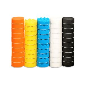 50pcs 3 inç/75mm çaplı araba parlatma sünger pedler Diskler Araç Temizleme Araba Parlatıcı Matkap Adaptörü 240321