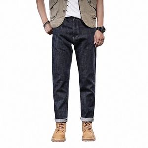 Тяжелые ретро джинсы для мужчин Одежда Seedge Cargo Wed Distred Джинсовые брюки Брюки оверсайз свернутые повседневная одежда d9I5 #