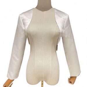 LG рукава свадебная куртка обертывания болеро атласная женская дешевая накидка для невесты свадебная накидка на заказ B1nU #