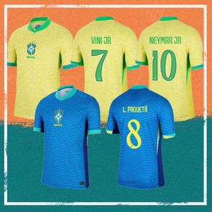 2024 Brezilya Futbol Formaları 23/24 Casemiro L.Paqueta Richarlison Neymar gömlek Raphinha G.Jesus Vini Jr Rodrygo Kids Kit Futbol Formasyonu
