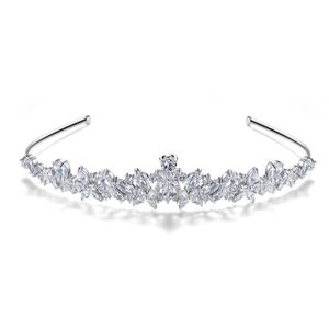 Tiaras de noiva cobre micro conjunto 3A zircão coroa tiaras europeias e americanas moda feminina banquete de casamento faixa de cabelo joias presente de dia dos namorados spc