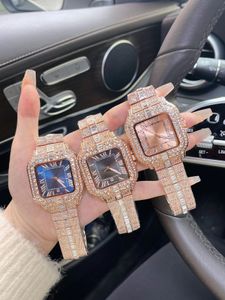 1: 1 Moissanite Watch Luxury Diamond Watch Erkekler Saat Tasarımcı Saatleri Hassas Çelik Kılıf ve Kayış Mineral Süper Ayna Yüzeyi Lüks Saat Izgar Out Out Saat 0213