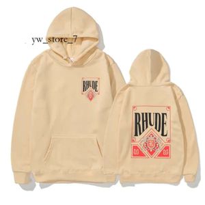 Rhude Erkek Hoodies Sweatshirts Olağanüstü Tasarımcı Rhude American Moda Marka Kartı Taç Baskılı Rhude Hoodie Kadınlar Çift Günlük Gevşek Lüks 7851