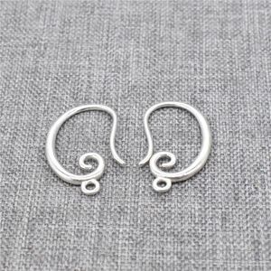 Saplama Küpe 4 Çift 925 STERLING Gümüş Spiral Tasarım Kulak Kabloları Küpe Yapımı için Yüzük Küpe Kancaları