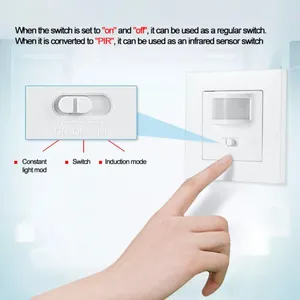 Akıllı Ev Kontrolü Kolay Kurulum Işık Anahtarı Flame PIR Sensör Duvarı Geniş Algılama Açısı ile Hareket İçin Hayır