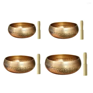 Dekoratif figürinler metal çan bronz açık Buda ses kasesi Nepal Tibet Yoga Meditasyon Şarkı Singing Home Decor Crafts