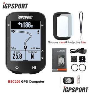 Bisiklet Bilgisayarları IGPSPORT BSC200 GPS Döngüsü Bilgisayar Kablosuz Speedometre Bisiklet Dijital Karınca Güzergah Navigasyon Durak Çarşamba Bisiklet Kid Sometre Ot1lq
