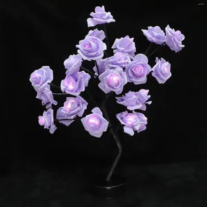 Fiori decorativi Rose Lanterne Rose Lampada leggera Decor Lampade da scrivania per fiori d'amore in plastica per alberi da interni
