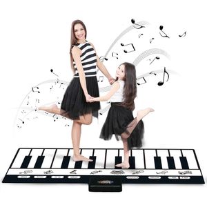 180x72cm Elektronik Müzikal Halı Siyah Beyaz Klavye Çocuk Piyano Mat Bebek Oynayan Mat Halısı Erken Eğitim Oyuncakları Hediye 240318