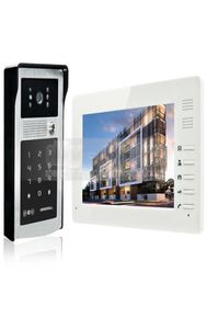 Video Kapısı Telefon Video İntercom 1024 x 600 7 inç HD TFT Renk LCD Monitör Kapı Zili 300000 Piksel Gece Görme Kamerası RFID259W4294127