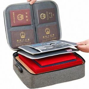 Pasta multifuncional Office Waterproof Document Storage Bag Busin Trip Bank Card Passport Organizer Travel Accory 16If #
