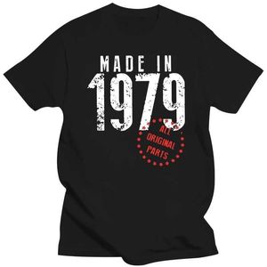 Erkek tişörtleri serin 1979'da yapılmış tüm orijinal parçalar hediye basılı büyük boy tshirt y2k erkekler kısa kollu hip hop sokak giyim spor salonu t-shirt j240330