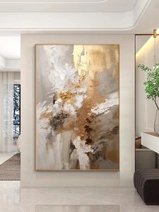 100% ручная картинка с золотой фольгой, современная серая розовая домашняя стена картинка для гостиной абстрактная современная стена арт 240409