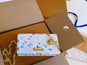 Роскошные дизайнерские сумки Женская сумка из натуральной кожи Woc Многоцветная сумка Lily Wallet на цепочке Сумки на ремне сумки через плечо Сумки Сумки Большая сумка Кошельки