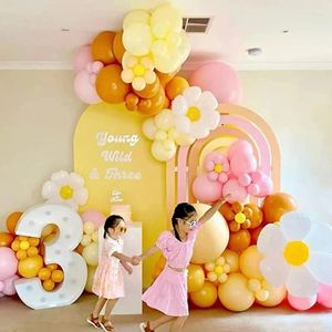 Parti Dekorasyonu 160pcs Şeker renkli balon çelenk kemeri bohemian papatya folyo kız prenses doğum günü bebek duş