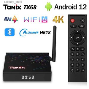 TOP BOX TANIX TX68 TV Kutusu Android 12 Allwinner H618 2GB/4GB RAM 16GB 32GB/64GB BT AVI 3D 2.4G 5G WiFi 4K HDR Medya Oyuncu Seti Üst Kutu Q240330