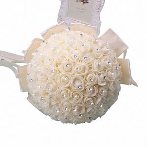 Düğün Sahte Frs Gelin Buketleri Nedime Gül Merkezi Gelin Hydrengea Yapay Beyaz Lily Valley Malzemeleri V0AK#