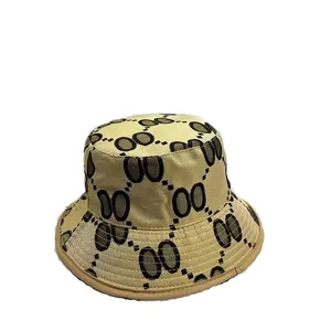 Kadınlar için cazibe tasarımcı kova şapkaları geri dönüşümlü ayarlanabilir cappello uomo geniş brim casquette lüks kadın düz kapak haki toptan 2024 yeni FA0120 H4