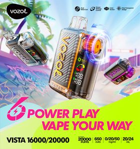 Оптовая кристалл Vozol Vista 16000 20000 Puffs Vape Box 16K 20K Puff Bar 5% Никотин Vapes Предварительно заполненные 24 мл E-Liquid 20 вкуса E Сигарета ODM/OEM