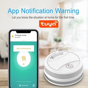Tuya Wifi Duman Sensörü Alarm Akıllı Bağlı Dedektör Uygulaması Uzak Karbon Monoksit