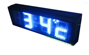 Duvar Saatleri Çift Yüzler Mavi Renk LED Saati (HST4-5B Yüzler)