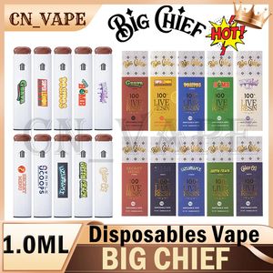 Big Chief Live Resin Carts Распылитель Одноразовая ручка для вейпа 1,0 мл Пустые тележки Moon Sugar Предварительный нагрев Одноразовая ручка 3G Space Club dabwoods runty Packman Pen