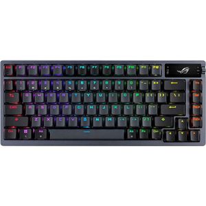 Azoth% 75 OLED ekranlı kablosuz oyun klavyesi, sıcak aşınabilir NX kırmızı anahtarlar, üç katmanlı nemlendirme, RGB aydınlatma ve PBT Key Kapaklar-Siyah