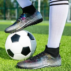 Sapatos casuais masculinos meninos futebol crianças chuteiras treinamento esporte tênis botas de futebol alto tornozelo tamanho 35-45