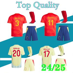 2024 2025 Spains Futbol Formaları Yetişkin Çocuk Futbol Kitleri Çoraplar 24 25 Erkek Espana Morata Gavi Pedri Rodrigo Futbol Jersey Gömlek Camisetas Futbol