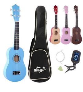 21 inç ukulele Hawaii 4 Dize gitar ukelele yeni başlayanlar çocuk çocukları hediyeler çanta kasa elektronik tuner naylon dizeleri pick7044916