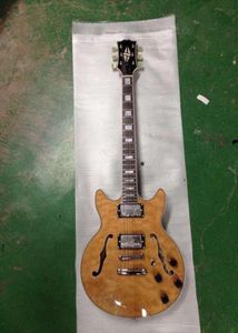 Çin özel yeni 335 caz elektro gitar yarı içi boş vücut kemeri üst gitar doğal akçaağaç gerçek po gösteriyor 1582161475