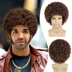 Peruklar Afro peruklar erkekler için sentetik saç kıvırcık peruk büyük bukleler cadılar bayramı kostüm peruk cosplay ros s bob peruk bomba saç modelleri