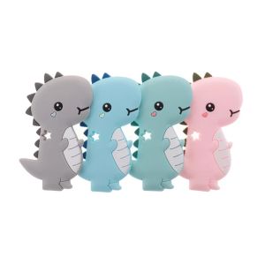 Kolyeler Fkisbox Stegosaurus 5pcs Silikon Bebek Teether BPA Ücretsiz Karikatür Hayvan Yenidoğan Diş Çıkarılabilir Çiğneme Kolye Takı Doğum Günü Oyuncak