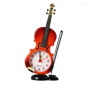 Tischuhren Neuheit Instrument Uhr Einzigartige Form Kunststoff Handwerk Student Violine Für Geschenk Alarm Schreibtisch Wohnkultur