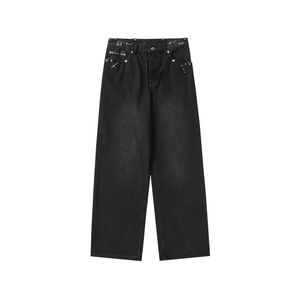 Лю Дин голова пожарной машины свободные джинсы для мужчин и женщин с одинаковым весенне-летним новым эффектом стирки, превосходное ощущение, дышащие, толстые, азиатские размеры