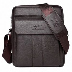 Кенгуру Элитный бренд Vintage Menger Bag Мужские кожаные сумки через плечо для мужчин Сумка через плечо Мужская сумка на боковом ремне 2021Новая G9Za #