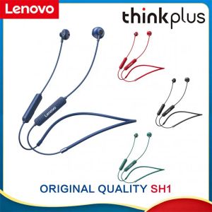 Bilezikler Lenovo SH1 True Bluetooth 5.0 Kablosuz Kulaklık Boyun Monte Yarı Kulak Müziği Çalışan Su Geçirmez Kulaklık Hifi Spor Kulaklıkları