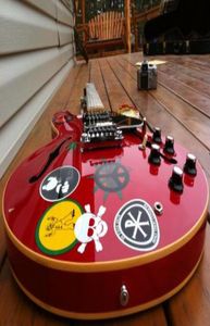Alvin lee gitar büyük kırmızı 335 yarı içi boş vücut caz kiraz elektrikli gitarlar küçük blok kakma 60s boyun hsh pikaplar grover tuner7934288
