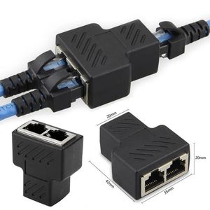 1 шт. черный Ethernet-адаптер, удлинитель сетевого кабеля, разветвитель для подключения к Интернету Cat5, разъем RJ45, разветвитель, контактная модульная вилка