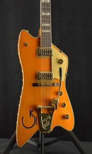 6199TW Billy Bo Jüpiter Ateş Thunderbird Western Portakal Elektro Gitar Steer Head Fics Pearloid Kakılışlar Bigs Tremolo Köprüsü G5308482