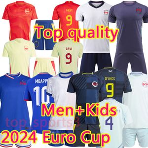 Eengland futbol gömlekleri fra nce sscotland futbol gömlek 2024 25 Euro Milli Takım Sspain Formaları İspanyol Fransız Futbol Jersey Francais Evden Uzak Erkek ve Çocuk Kiti
