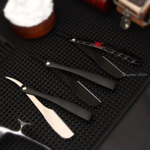 Razor berber dükkanı çinko alaşım katlanır tıraş bıçağı abs /metal örümcek sapı erkekler düz kenar tıraş tıraş tulumu tüy bıçağı ile tıraş makinesi