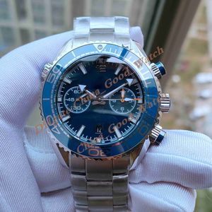Мужские часы OM Factory 215.30.46.51.01.001 Часы 45,5 мм Ocean Axial 600M Часы с хронографом Корпус Сапфировый CAL.9900 Механические автоматические мужские наручные часы с синим циферблатом
