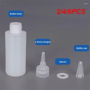 Depolama Şişeleri 2/4/6pcs Plastik Şişe 10/30/50/60/100/120ml Boş tutkal vidalı kapaklar