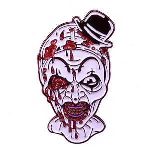 Брошь ужасов Кровавый ужасный мигающий значок душераздирающего клоуна Захватывающий подарок на Хэллоуин